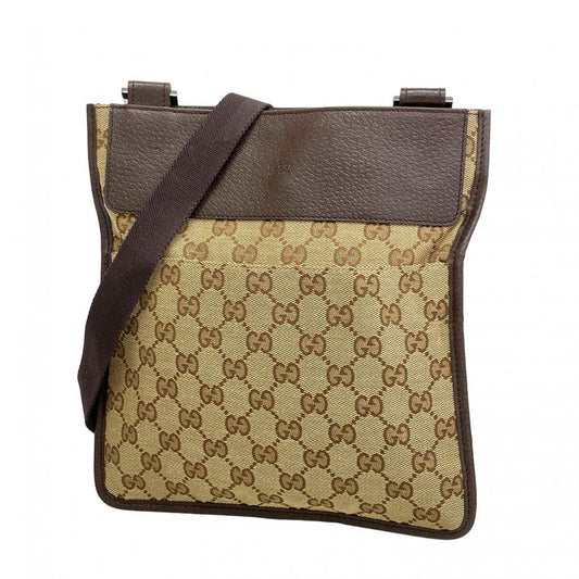 Gucci Shoulder Bag GG Canvas 27639 Canvas Brown Silver Hardware Women's