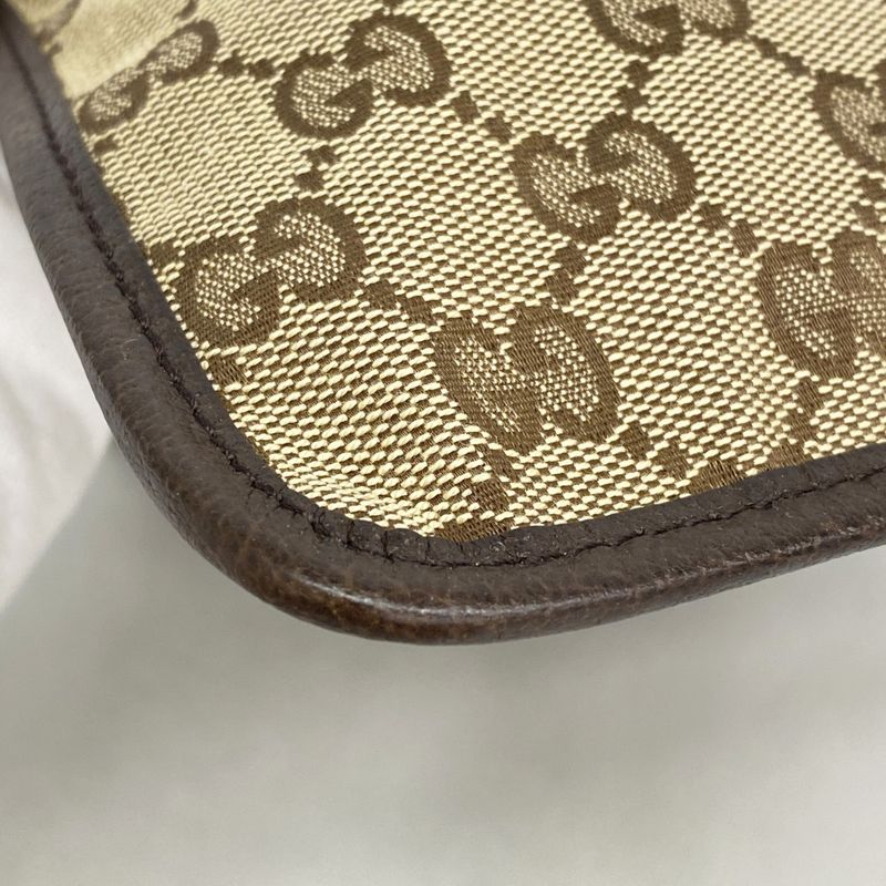 Gucci Shoulder Bag GG Canvas 27639 Canvas Brown Silver Hardware Women's