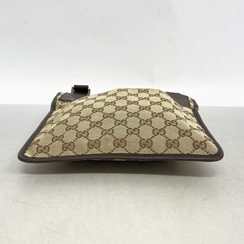 Gucci Shoulder Bag GG Canvas 27639 Canvas Brown Silver Hardware Women's
