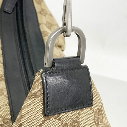 Gucci Shoulder Bag GG Canvas Bamboo 000 0531 Canvas Beige Silver Hardware