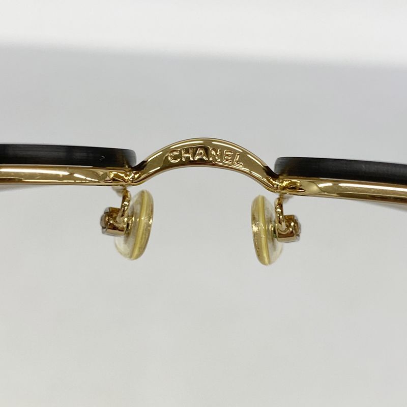 Chanel Sunglasses 4099 Plastic Brown Gold Hardware Women's