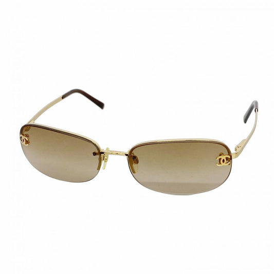 Chanel Sunglasses 4099 Plastic Brown Gold Hardware Women's