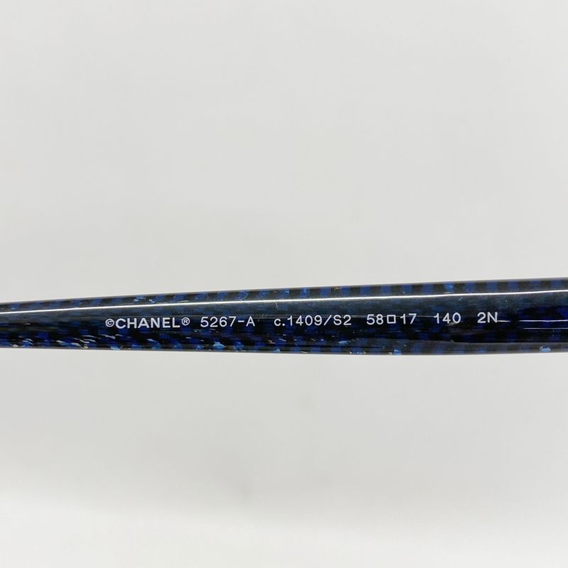 Chanel Sunglasses 5267-a Plastic Navy Silver Hardware Women's