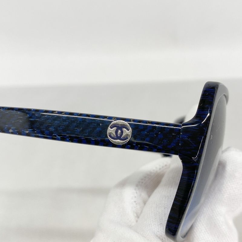 Chanel Sunglasses 5267-a Plastic Navy Silver Hardware Women's