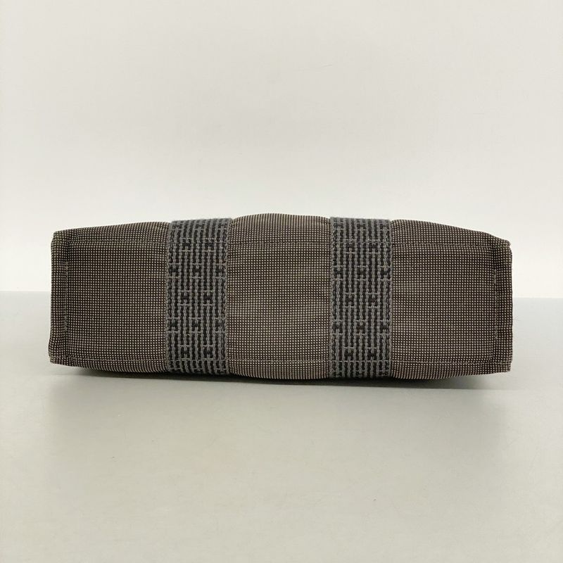 Hermes Handbag Her Line PM Canvas Gray Silver Hardware Ladies