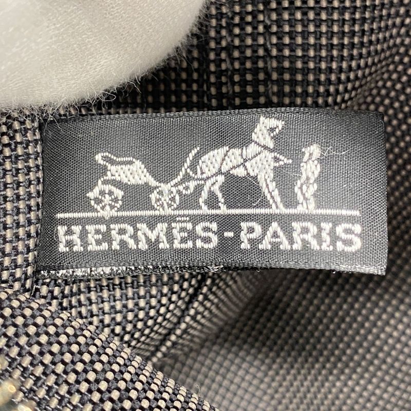 Hermes Handbag Her Line PM Canvas Gray Silver Hardware Ladies