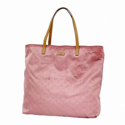 Gucci Tote Bag GG Nylon 295252 Nylon Pink Chien Pan Gold Hardware Women's