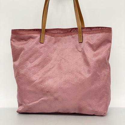 Gucci Tote Bag GG Nylon 295252 Nylon Pink Chien Pan Gold Hardware Women's
