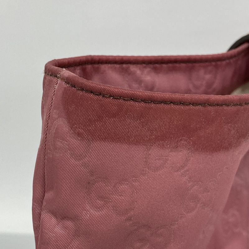 Gucci Tote Bag GG Nylon 295252 Nylon Pink Chien Pan Gold Hardware Women's