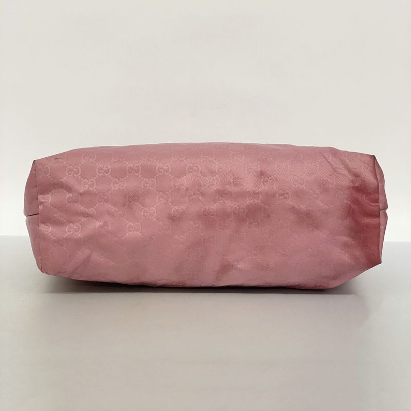 Gucci Tote Bag GG Nylon 295252 Nylon Pink Chien Pan Gold Hardware Women's