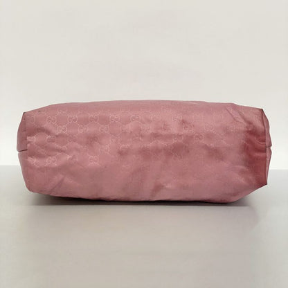 Gucci Tote Bag GG Nylon 295252 Nylon Pink Chien Pan Gold Hardware Women's