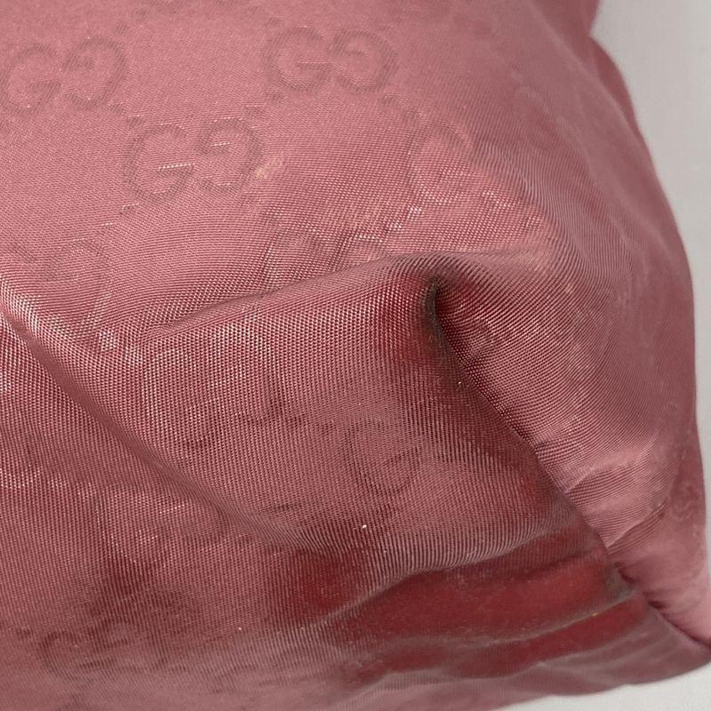 Gucci Tote Bag GG Nylon 295252 Nylon Pink Chien Pan Gold Hardware Women's