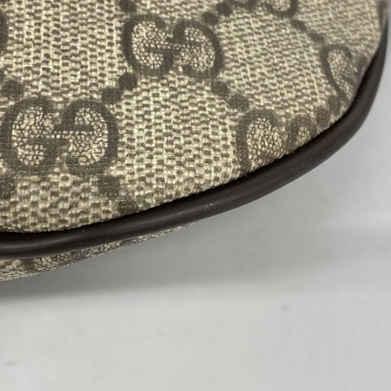 Gucci Body Bag GG Supreme 211110 PVC Brown Gold Hardware Men Women Unisex