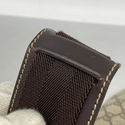 Gucci Body Bag GG Supreme 211110 PVC Brown Gold Hardware Men Women Unisex