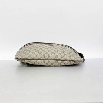Gucci Body Bag GG Supreme 211110 PVC Brown Gold Hardware Men Women Unisex