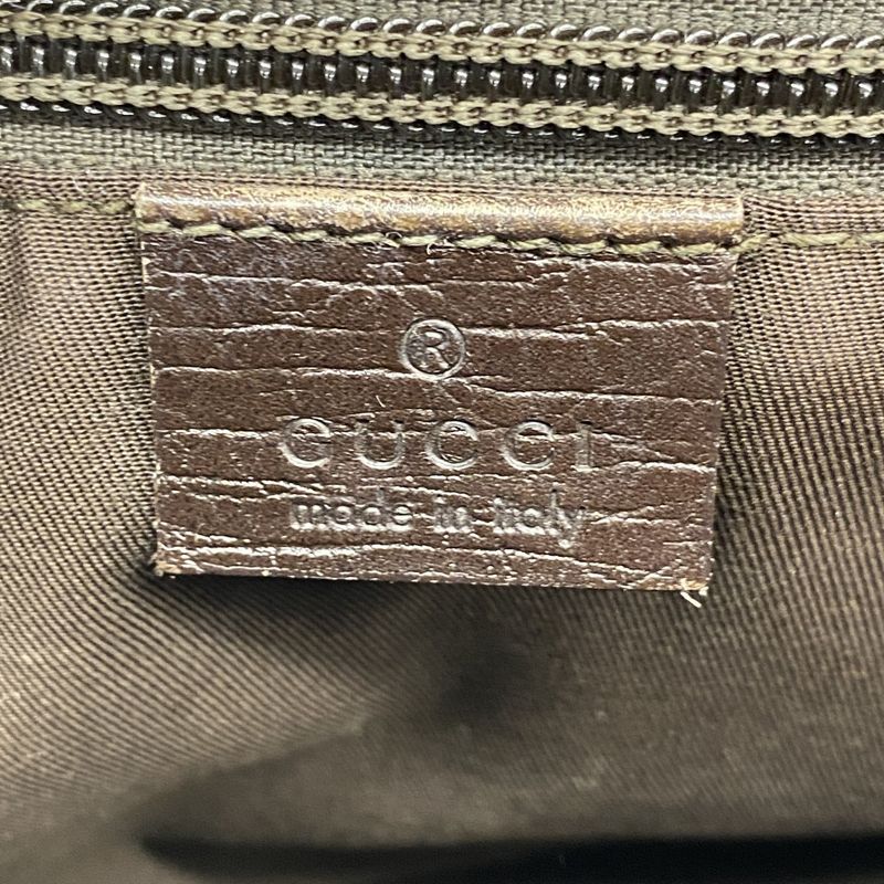 Gucci Tote Bag GG Supreme 114595 PVC Brown Silver Hardware Women's