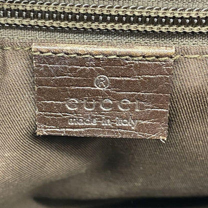 Gucci Tote Bag GG Supreme 114595 PVC Brown Silver Hardware Women's