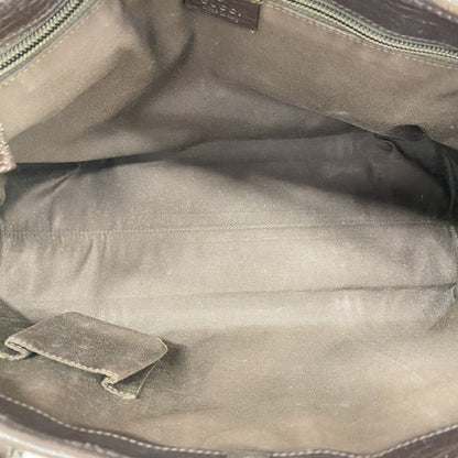 Gucci Tote Bag GG Supreme 114595 PVC Brown Silver Hardware Women's