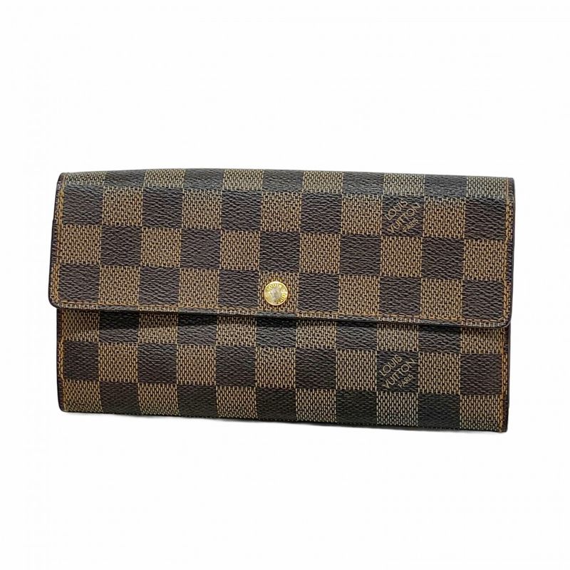Louis Vuitton Long Wallet Damier Portefeuille Sarah N61734 Ebene Ladies