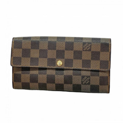 Louis Vuitton Long Wallet Damier Portefeuille Sarah N61734 Ebene Ladies