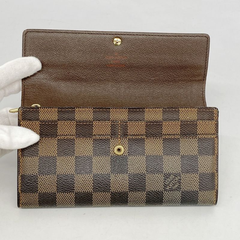 Louis Vuitton Long Wallet Damier Portefeuille Sarah N61734 Ebene Ladies