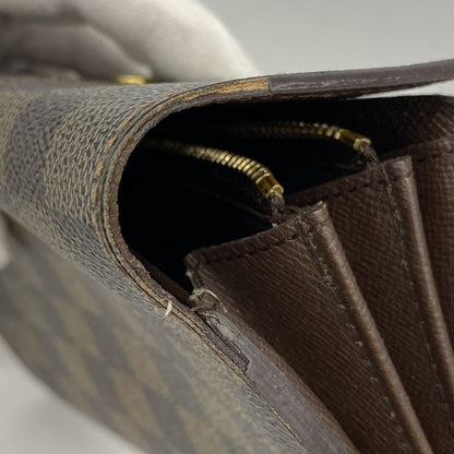 Louis Vuitton Long Wallet Damier Portefeuille Sarah N61734 Ebene Ladies