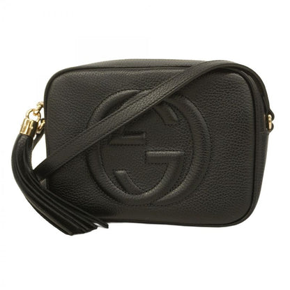 Gucci Shoulder Bag Soho 308364 Leather Black Chien Pan Gold Hardware Women's