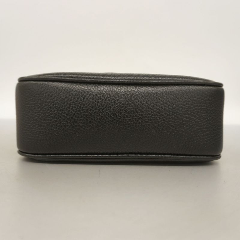 Gucci Shoulder Bag Soho 308364 Leather Black Chien Pan Gold Hardware Women's