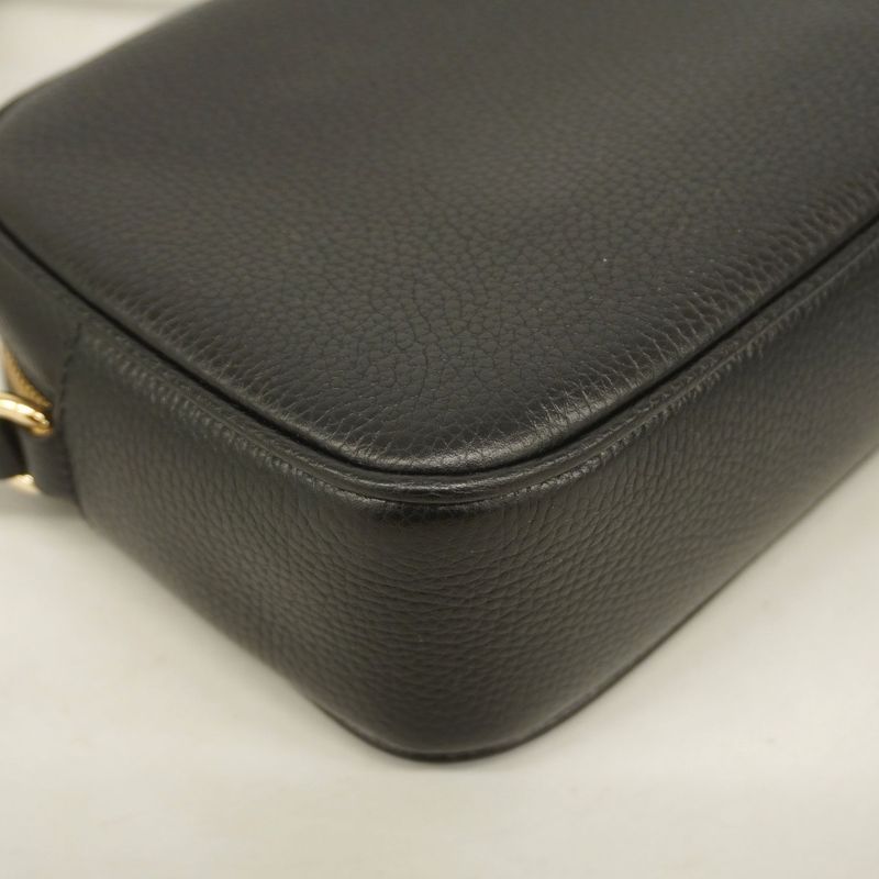 Gucci Shoulder Bag Soho 308364 Leather Black Chien Pan Gold Hardware Women's