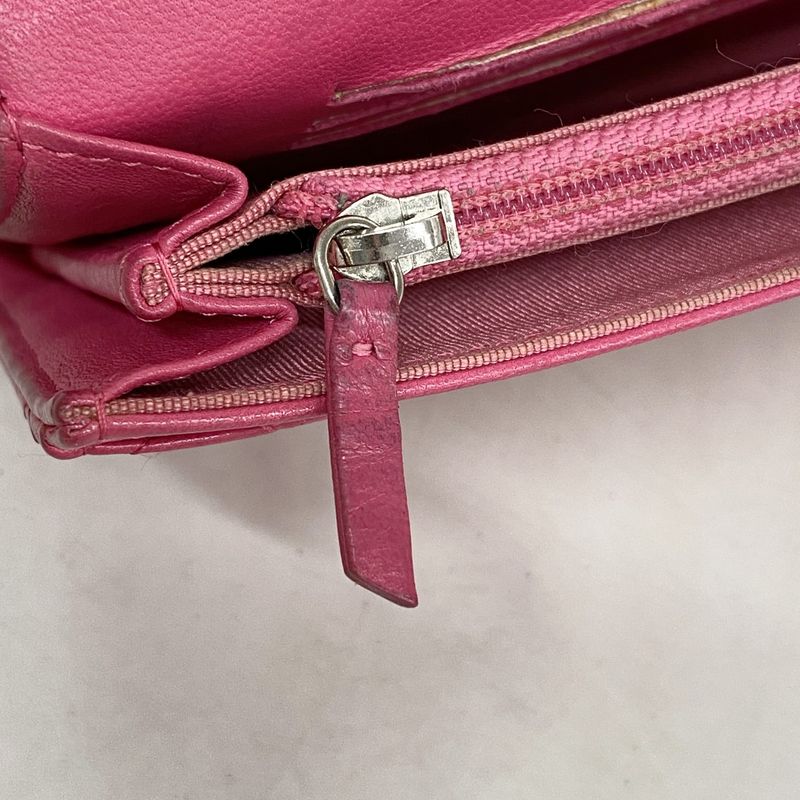 Chanel Wallet Matelasse Lambskin Pink Silver Hardware Women's