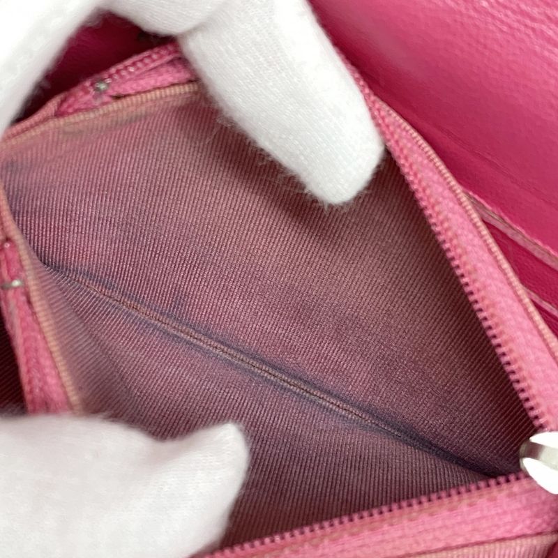 Chanel Wallet Matelasse Lambskin Pink Silver Hardware Women's