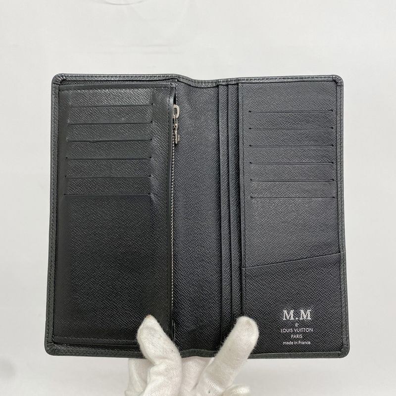 Louis Vuitton Long Wallet Taiga Portefeuille Brother M30501 Noir Black Men's
