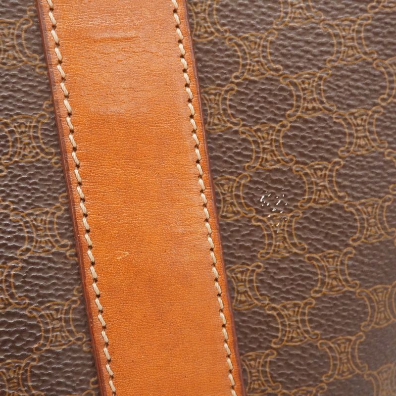 Celine Tote Bag Macadam PVC Brown Gold Hardware Women's