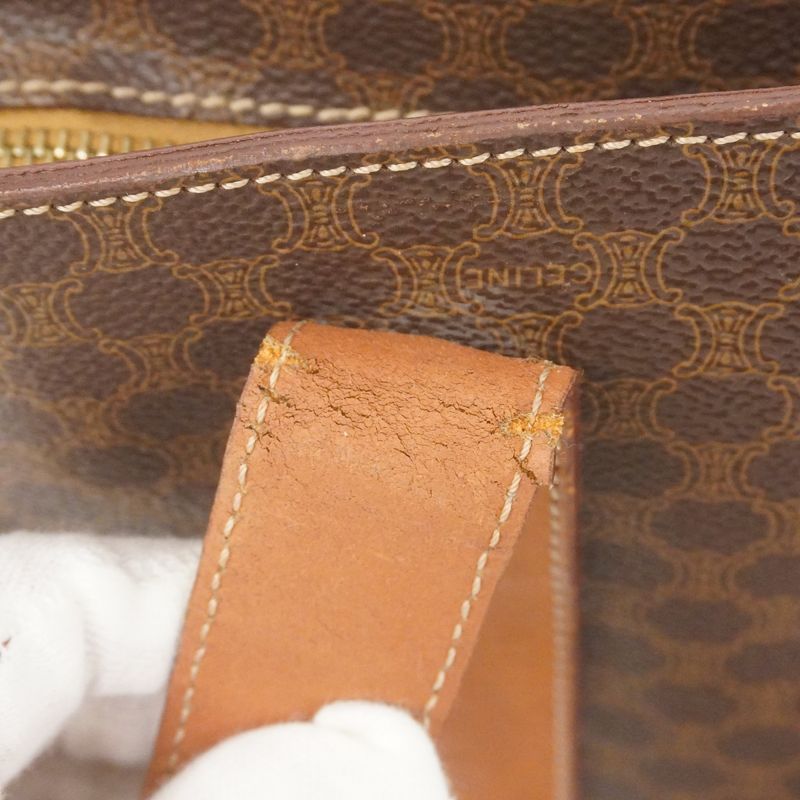 Celine Tote Bag Macadam PVC Brown Gold Hardware Women's