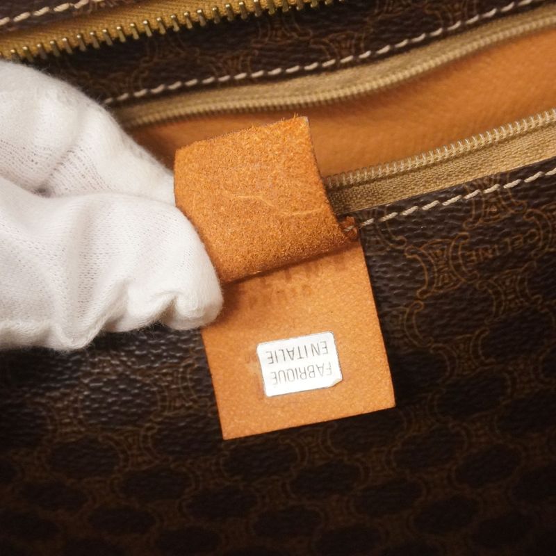 Celine Tote Bag Macadam PVC Brown Gold Hardware Women's