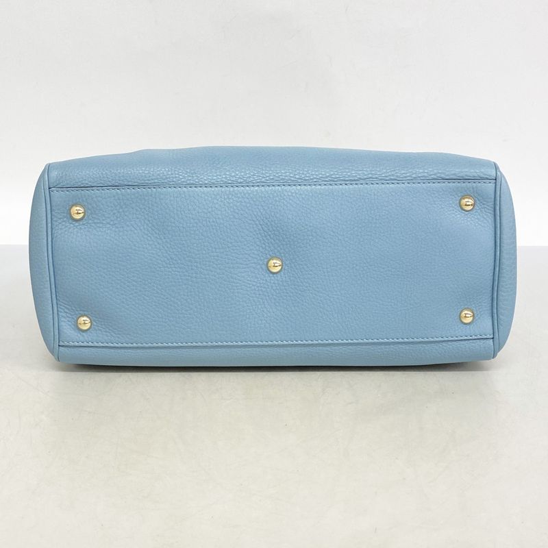 Gucci Handbag Bamboo 323660 Leather Blue Chien Pan Gold Hardware 2way Bag Ladies