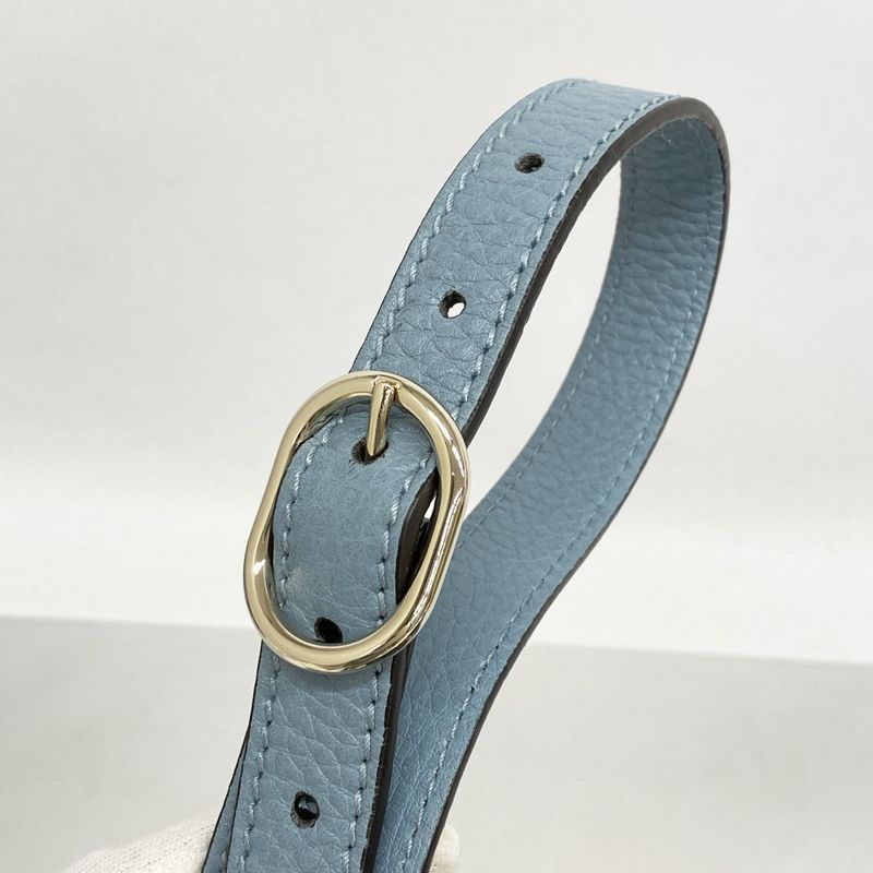 Gucci Handbag Bamboo 323660 Leather Blue Chien Pan Gold Hardware 2way Bag Ladies