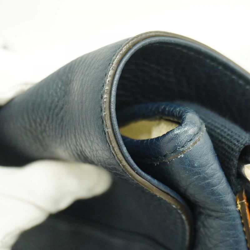 Gucci Shoulder Bag Sherry Line 281421 Leather Navy Silver Hardware Men's