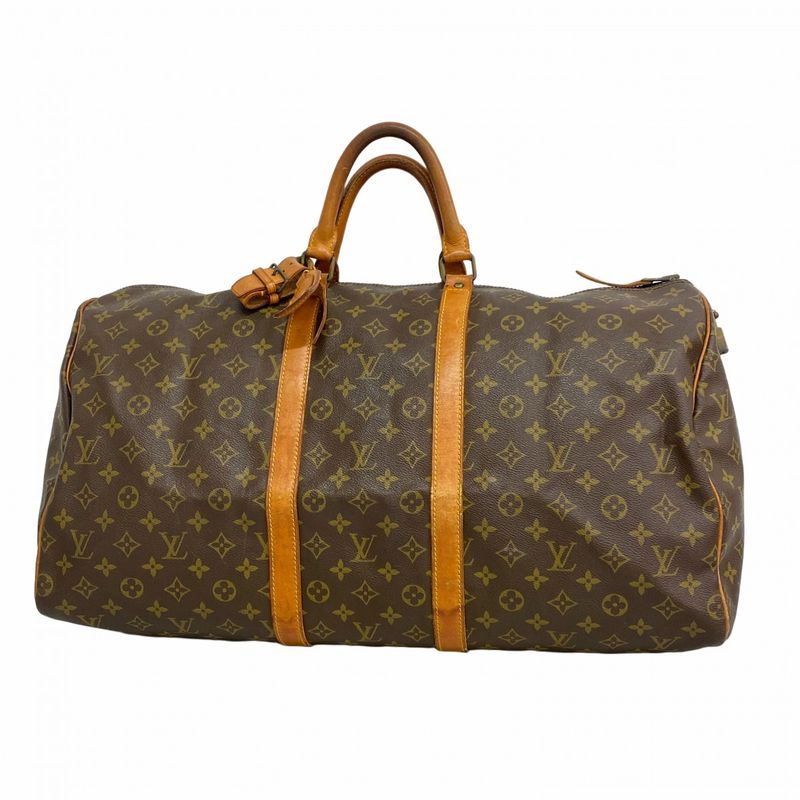 Louis Vuitton Boston Bag Monogram Keepall 55 M41424 Brown Men Women Unisex