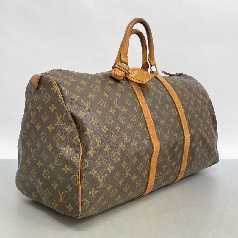 Louis Vuitton Boston Bag Monogram Keepall 55 M41424 Brown Men Women Unisex