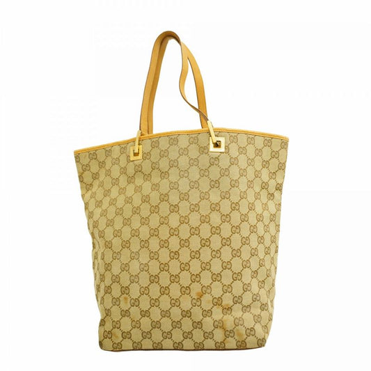 Gucci Tote Bag GG Canvas 002 1098 Canvas Beige Brown Gold Hardware Women's