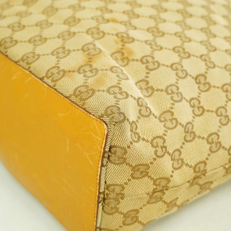 Gucci Tote Bag GG Canvas 002 1098 Canvas Beige Brown Gold Hardware Women's