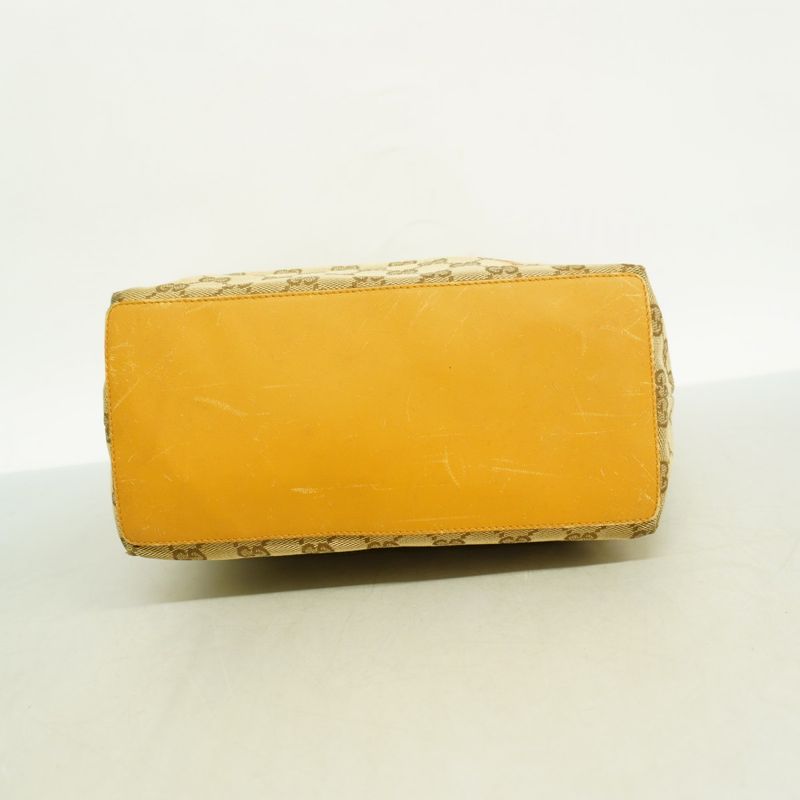 Gucci Tote Bag GG Canvas 002 1098 Canvas Beige Brown Gold Hardware Women's