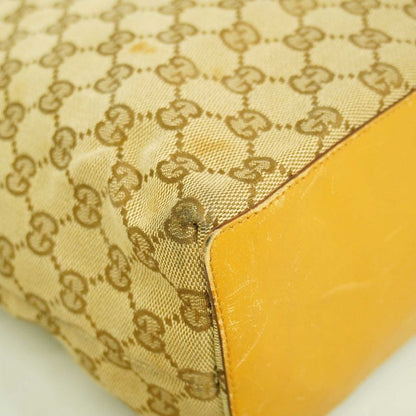 Gucci Tote Bag GG Canvas 002 1098 Canvas Beige Brown Gold Hardware Women's