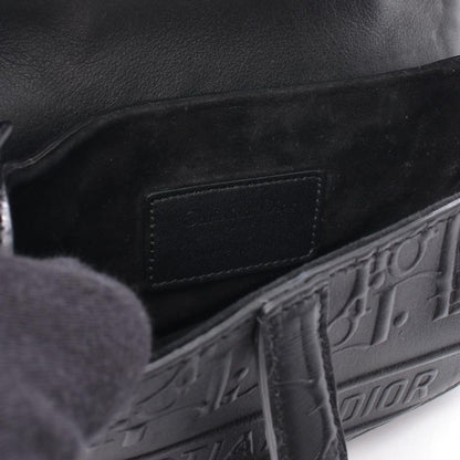 Dior Handbag Saddle Bag Mini Oblique Embossed Black Leather Oblique Embossed