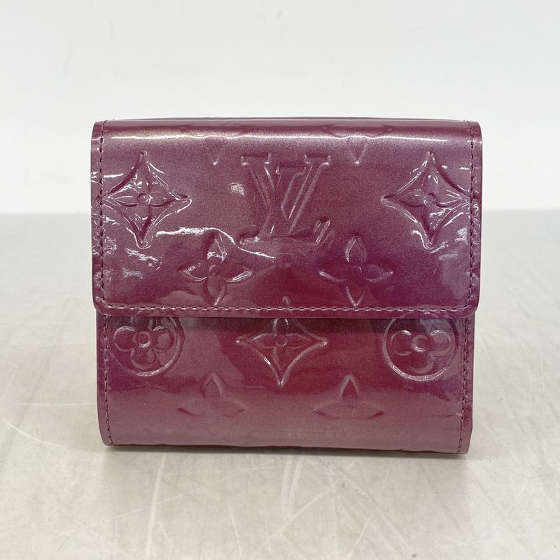 Louis Vuitton Trifold Wallet Vernis Portefeuille Elise M93576 Violette Women's
