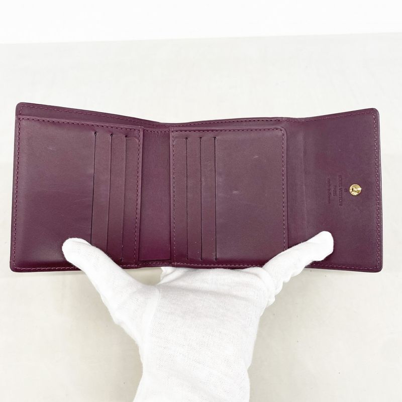 Louis Vuitton Trifold Wallet Vernis Portefeuille Elise M93576 Violette Women's
