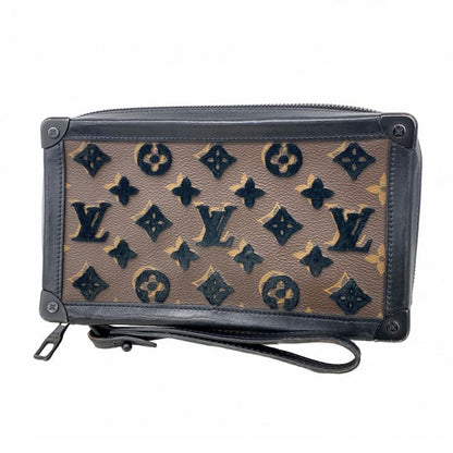 Louis Vuitton Clutch Bag Monogram Taffetage Soft Trunk Clutch M45061 Brown