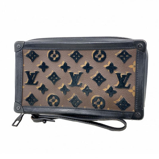 Louis Vuitton Clutch Bag Monogram Taffetage Soft Trunk Clutch M45061 Brown