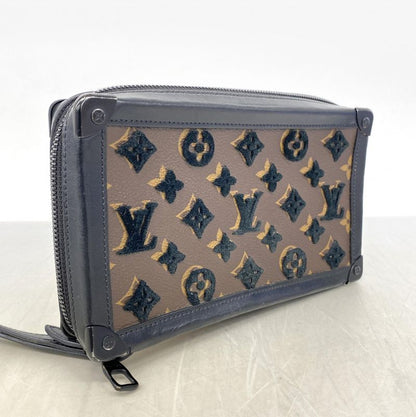 Louis Vuitton Clutch Bag Monogram Taffetage Soft Trunk Clutch M45061 Brown